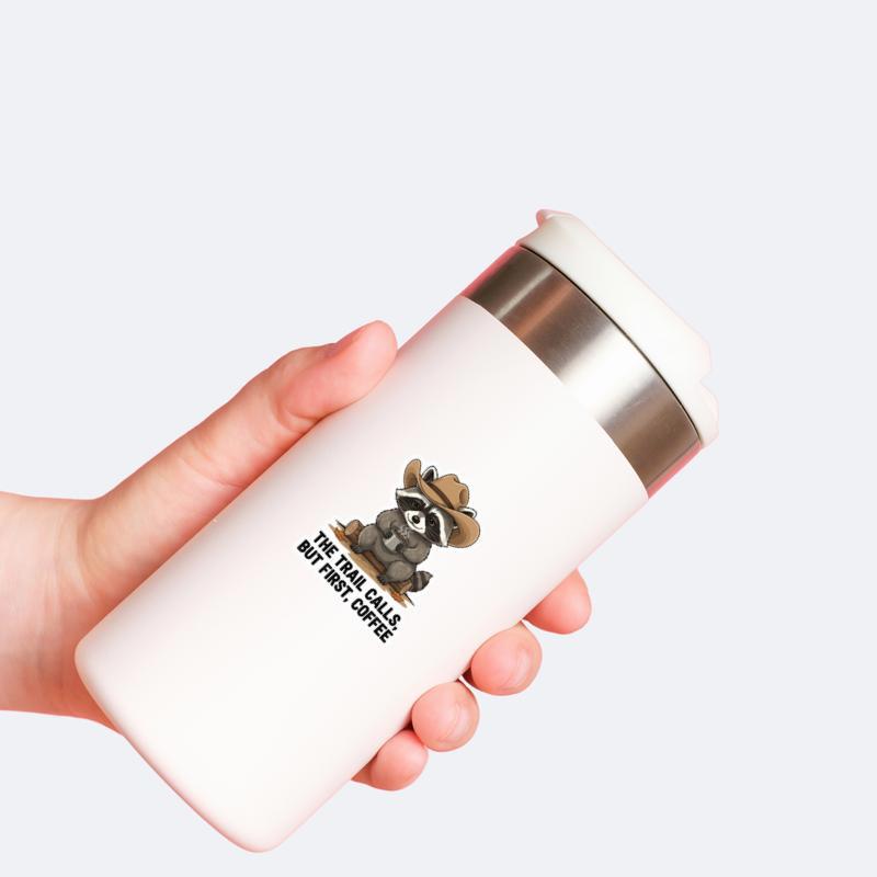 Cowboy Raccoon Camp Coffee Sticker