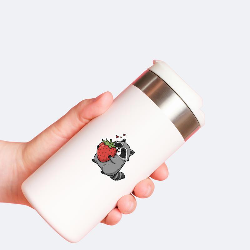 Fat Raccoon Giant Strawberry Sticker Fat Raccoon Giant Strawberry Sticker
