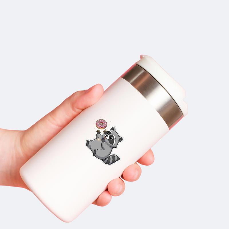 Fat Raccoon Magical Floating Donut Sticker