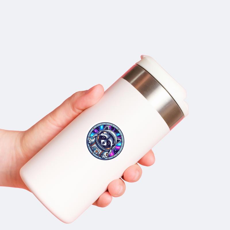 Raccoon Peeker Space Explorer Sticker