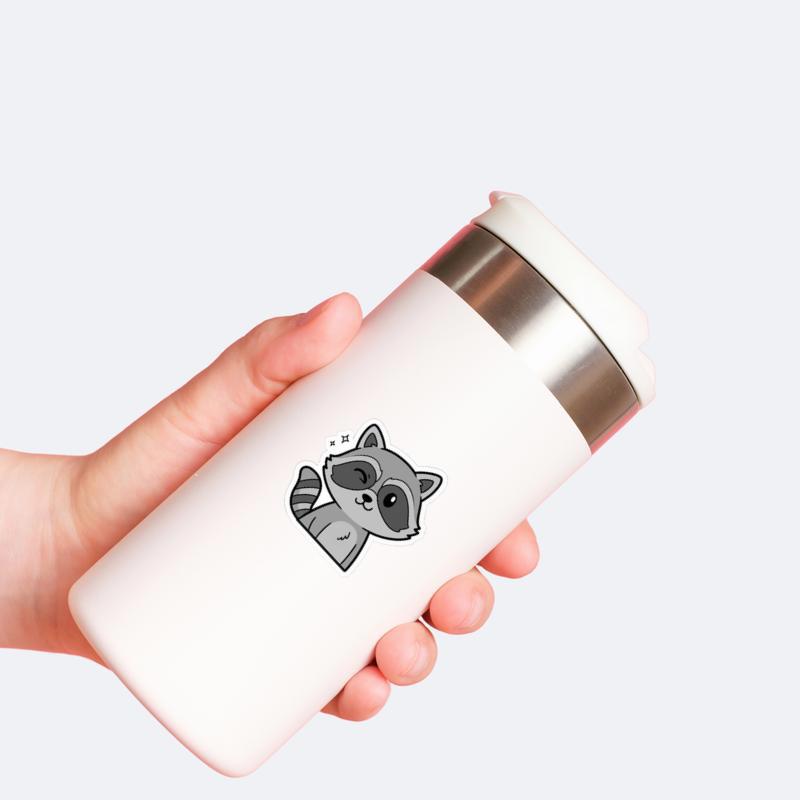 Sarcastic Raccoon Exaggerated Wink Sticker