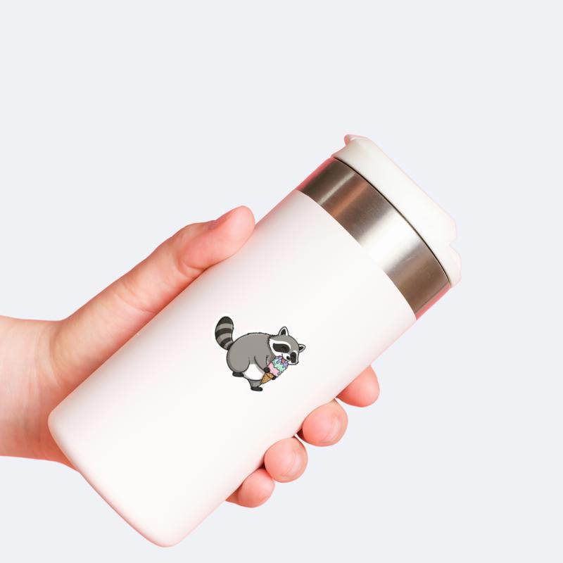 Snack Raccoon Ice Cream Time Sticker