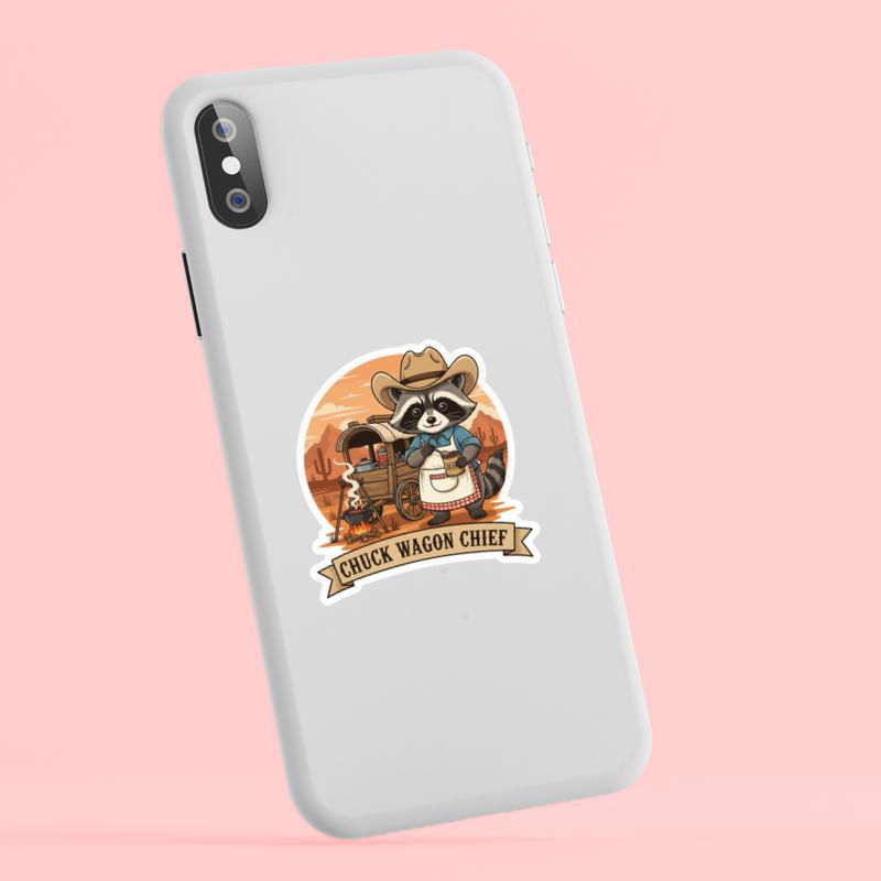 Cowboy Raccoon Chuck Wagon Chef Sticker