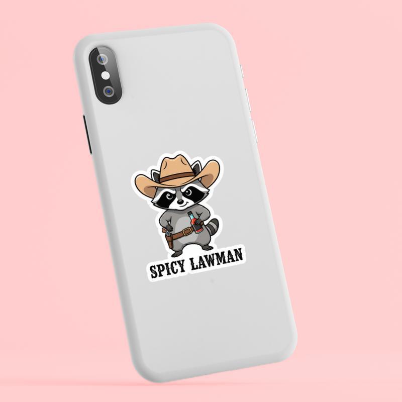 Cowboy Raccoon Hot Sauce Holster Sticker