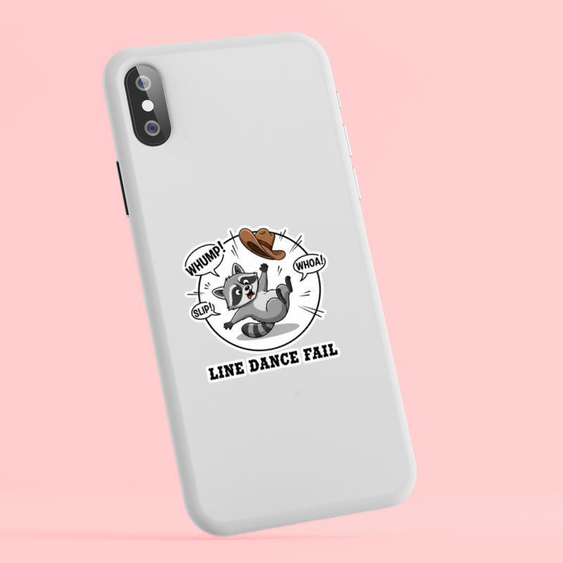 Cowboy Raccoon Line Dancing Fail Sticker