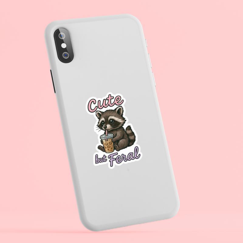 Cute Baby But Feral Raccoon Sticker