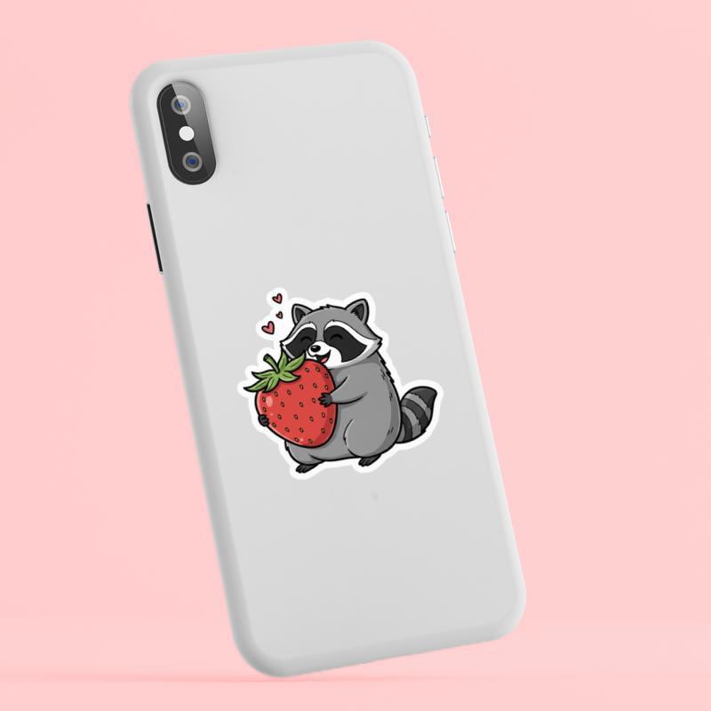 Fat Raccoon Giant Strawberry Sticker Fat Raccoon Giant Strawberry Sticker