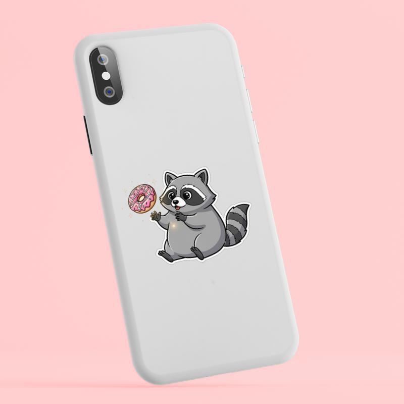 Fat Raccoon Magical Floating Donut Sticker