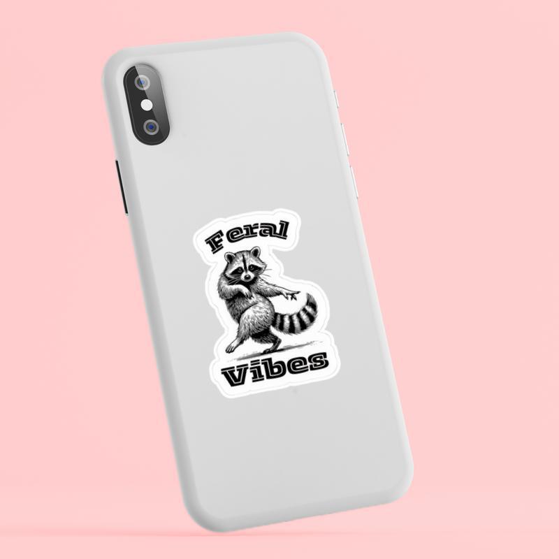 Feral Raccoon Vibes Sticker