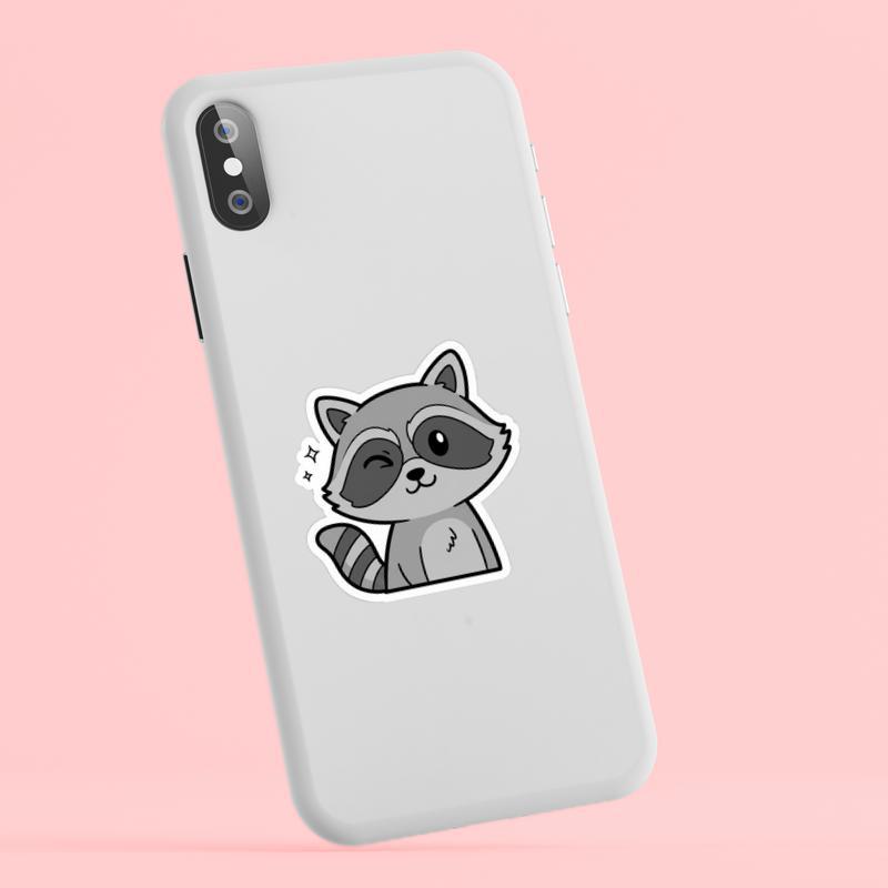Sarcastic Raccoon Exaggerated Wink Sticker