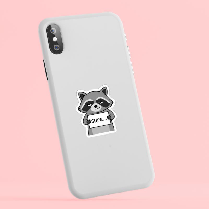 Sarcastic Raccoon “Sure, Whatever” Sticker