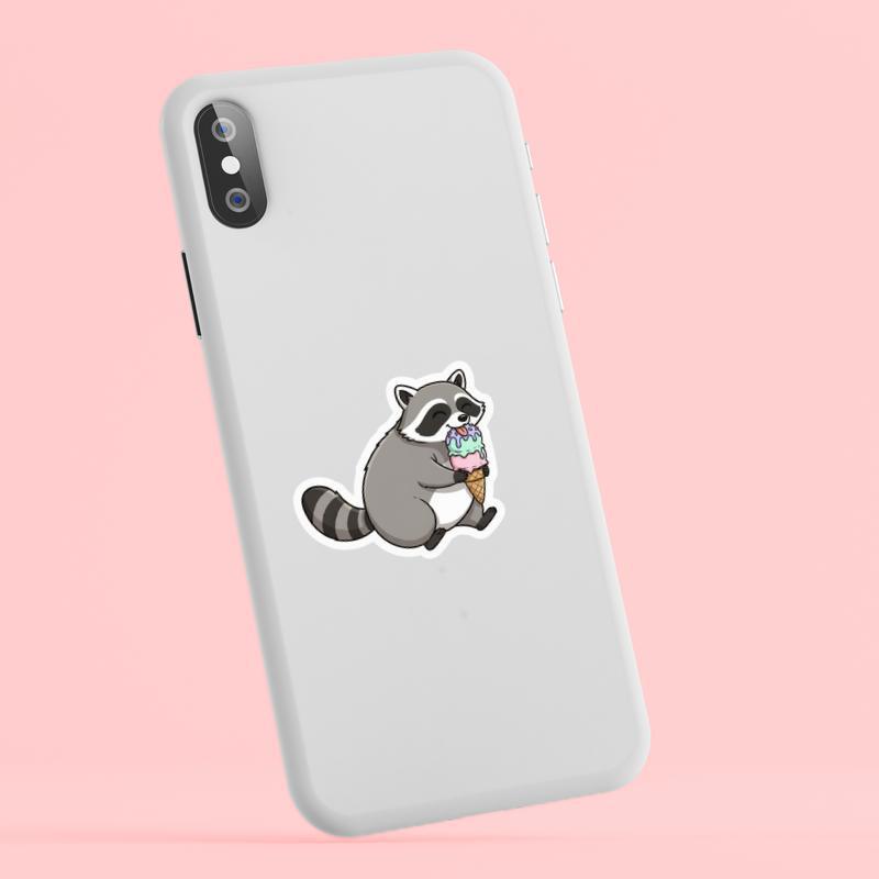 Snack Raccoon Ice Cream Time Sticker